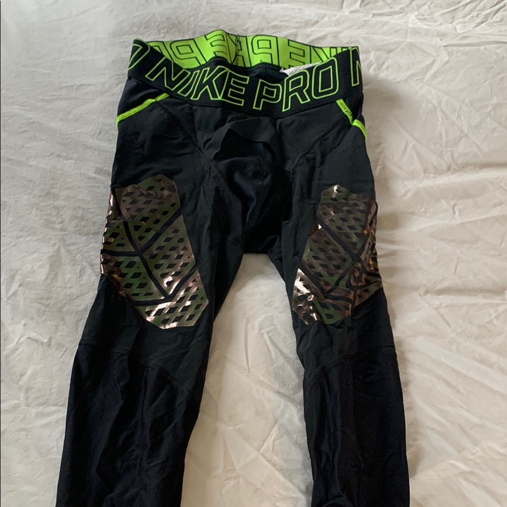 Nike Pro Black and Neon Green Leggings